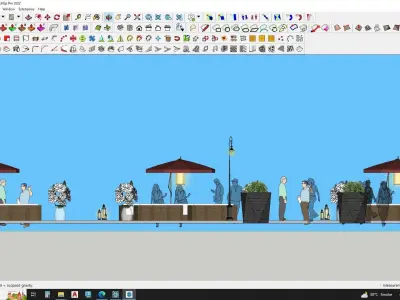 landscape environment pedestrian 3D model