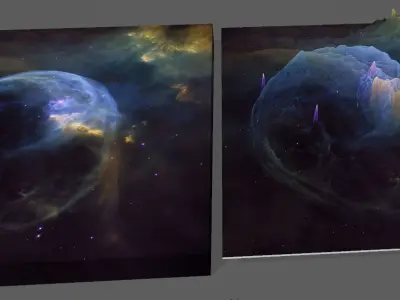 Low Resolution buble nebula deep sky object 3d software analysis Free 3D print model