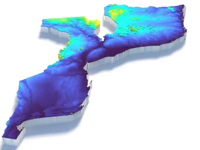 Mozambique Terrain Country 3D model
