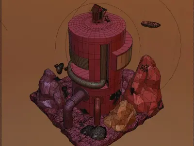The secret Base Low-poly 3D model