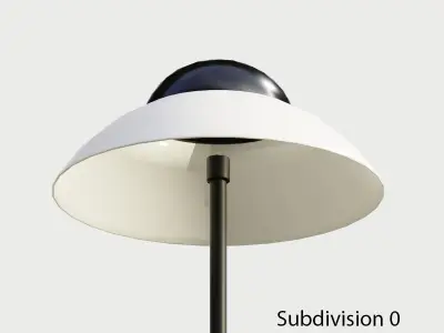 Floor lamp black and white Low-poly 3D model