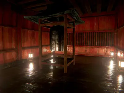 HQ Modular Japanese Castle Low-poly 3D model