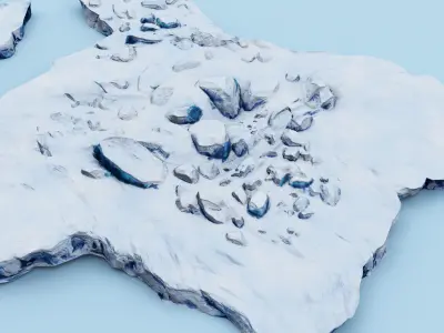 Iceberg ice floe cartoon 3D model