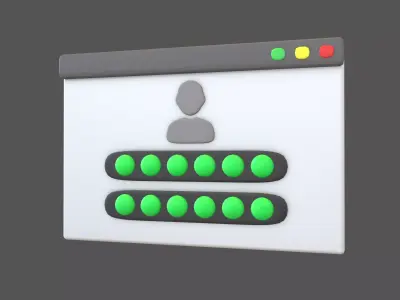 Website Login Correct Password Icon v1 001 Low-poly 3D model