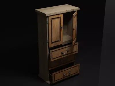 table wooden cabinet Free 3D model