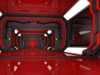 Sci fi Corridor Futuristic 3D model
