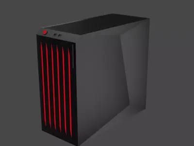 Low Poly Empty PC case  Free low-poly 3D model