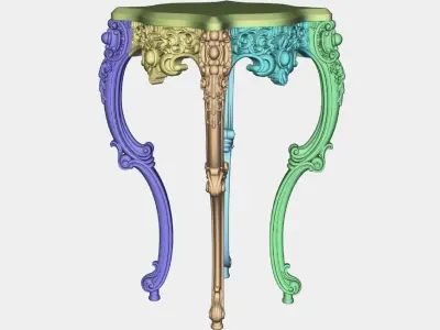 Carved telephone table for CNC 03 3D model
