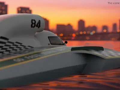  Aerodynamic Speed Hydroplane with Rear Stabilizer 