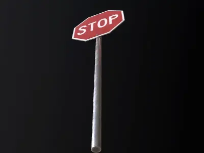 Stop Sign - PBR Game Ready Low-poly 3D model