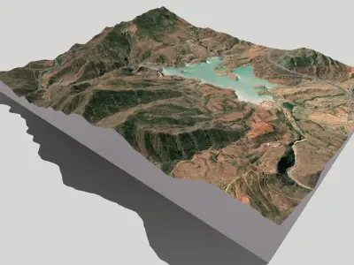 Barrage Abdelmuman Lake in Morocco 3D model