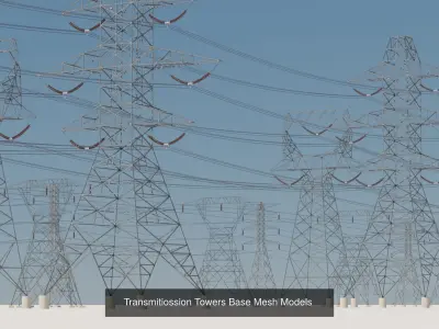 Radio Towers Electric and Street Infrastructure 3D Model Pack