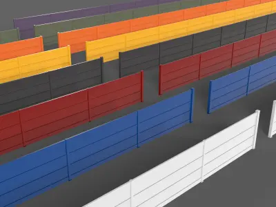 PBR Metal Fence 2 Low-poly 3D model