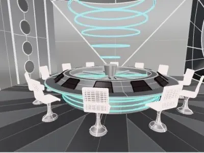 Futuristic Meeting Area Interior 3D model