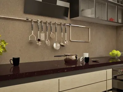 Modern Kitchen Interior Scene 3D model