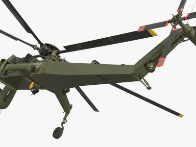  Military Cargo Lift Helicopter Green Rigged for Maya 