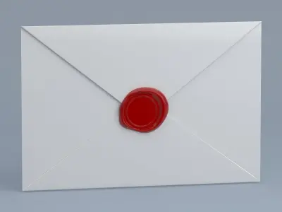 Envelope With Red Seal 3D model