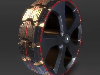 Stylized Sci Fi Factory Robot  5 Assets  One Procedural Texture Low-poly 3D model