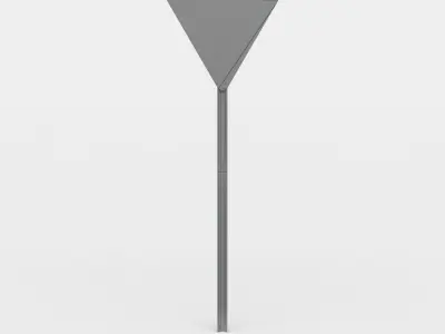 Yield sign Low-poly 3D model