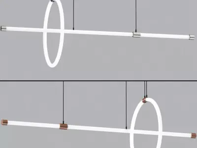 Minimalist Led Ring Suspension Light 3D model
