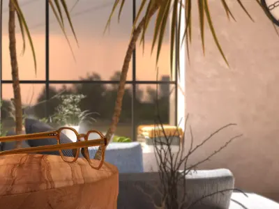 evening corner interior 3D model