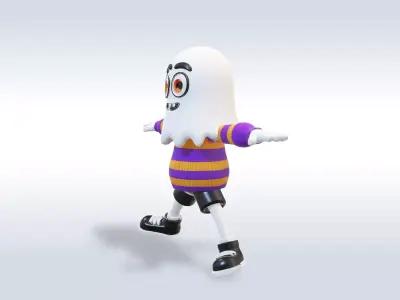 Cheerful Ghost Boy Character Halloween 3D model purchase