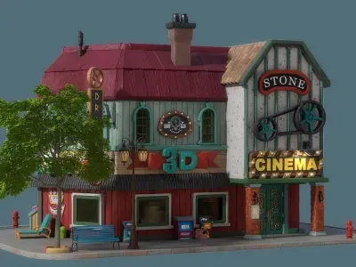 Cartoon House 17 3D model