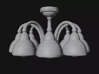 Cute Victoria Classic Chandelier 8 Light Low-poly 3D model