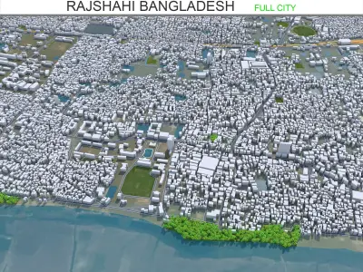 Rajshahi Bangladesh 25km Low-poly 3D model