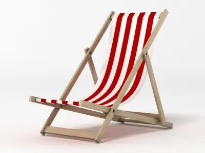 Beachchair beach chair with stripes 3D model
