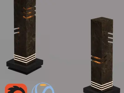 light01 table lamp with marble base Low-poly 3D model