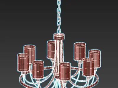 ombra-a2995lm-8cc modern chandelier with chrome finish and gl... 3D model