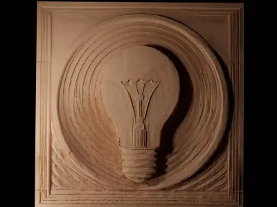 Lightbulb CNC 3d Print High Relief Sand Casting 3D print model