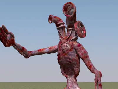 Pipe Head Character Low-poly 3D model