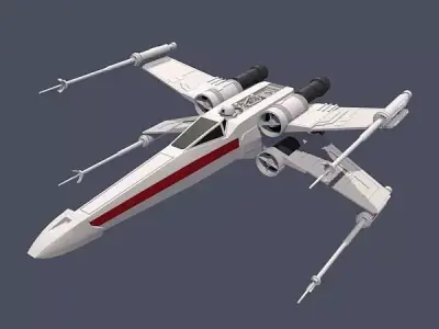 X wing t-65 spaceship fighter 3D model