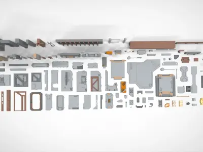Sci-Fi architecture Elements collection 27 3D model