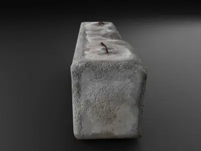 Concrete Barrier Roadblock Low-poly 3D model