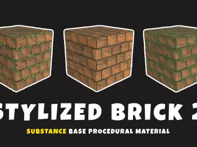 Stylized Brick 2- Procedural Generator Substance  Material Texture