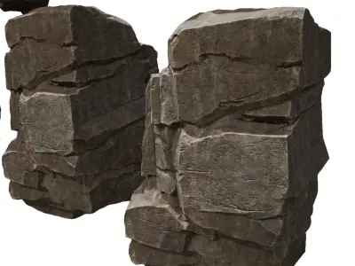 Realistic Rocks Collection Low-poly 3D model