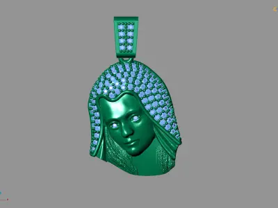 Virgin Mary With Stone - 3D - STL - Ready Machine 3D print model