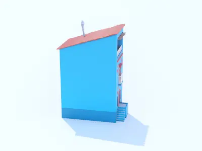 Italian Building number 7 Lowpoly Low-poly 3D model