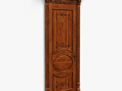 Door0032 ornate wooden door 3D model