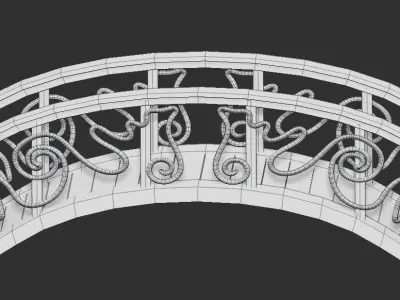 Bridge 4 texture options low and high poly Low-poly 3D model