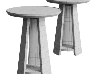 Solid Wood Table Interior Light 3D model