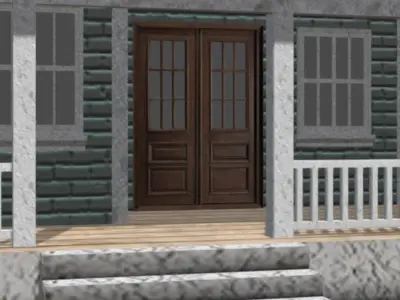 American Style Cottage - Town House Model Low-poly 3D model order