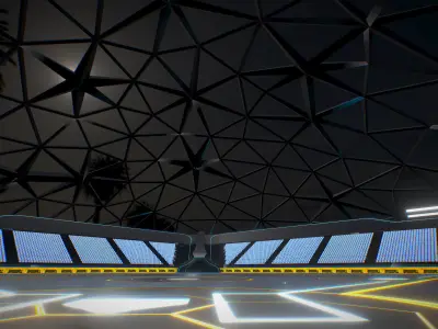 BaseBall Glow Stadium PBR Low-poly 3D model