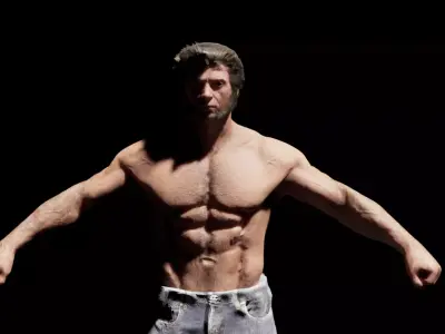Hugh Jackman NOT RIGGED Low-poly 3D model