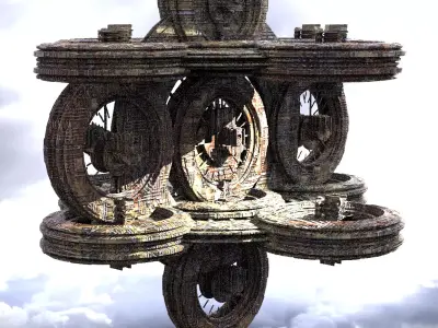 Ancient Alien Star Ring Monolith 3D model