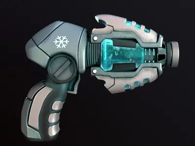 Sci-Fi Gun - Ice Low-poly 3D model