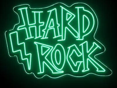 Hard Rock Neon Sign 3D model